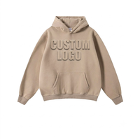 Sudadera con Capucha Extra Grande para Hombre, con Relieve 3D, Logotipo Personalizado OEM, Sin Cordón, Estilo Urbano