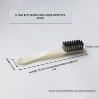 Brosse métallique en laiton 16,5 cm, manche en plastique multi-usage, outil de nettoyage polyvalent