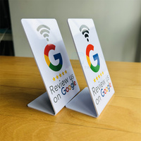 Soporte de mesa NFC PVC personalizado para reseñas de Google código QR restaurante menú Instagram Facebook WhatsApp para LinkedIn RFID