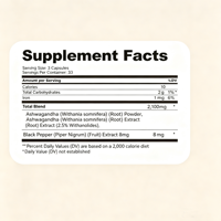 Complément Herbal Ashwagandha 600mg, 120 Capsules, Soutien Calmant du Stress pour Femmes et Hommes - Favorise l'Énergie Diurne