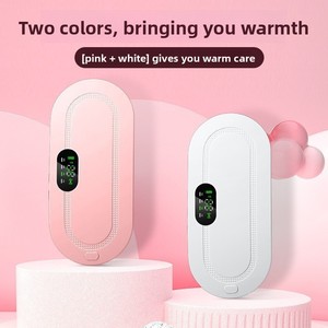 เข็มขัดนวดแบบชาร์จไฟได้สีชมพูและสีขาวพร้อมจอแสดงผลดิจิตอลสำหรับรองรับเอวและการควบคุมเวลา - Product Image 1