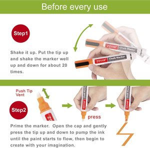 Bút Đánh Dấu Phấn Lỏng Tùy Chỉnh Màu Kim Loại Có Thể Đảo Ngược Đầu Đạn Và Đục, Xóa Khô - Product Image 4