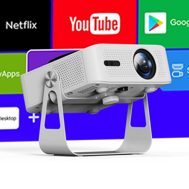 2026 Best Smart TV Android Projector 4K Ready Full HD 1080P LED High Lumens Daytime Wireless Netflix CE ROHS ODM Auto Keystone