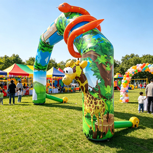 Arco inflable WINSUN para fiestas temáticas de la selva, entrada de PVC con certificación CE, logotipo personalizado para cumpleaños infantiles, decoración exterior con temática de zoológico. - Product Image 2