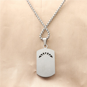 Stainless Steel Dog Tag Pendant With Religious Figure Men's Necklace Retro Style Gift Jewelry 12046 - Product Image 2