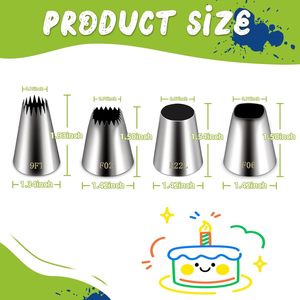 หัวบีบไอซิ่งขนาดกลางหัวฉีดสแตนเลสอุปกรณ์ทำเค้ก - Product Image 2