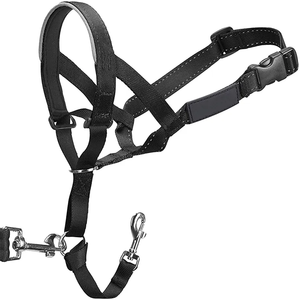 مخصص فاخر المصممين الياقات الحيوانات الأليفة مع حلقة الأنف للكلاب لوازم النايلون الحيوانات الأليفة شخصية طوق الرأس لا سحب الكلب كمامة - Product Image 3