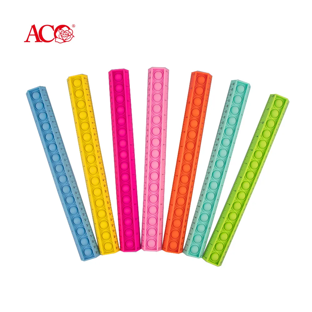 ACO Nhà Máy Quy Mô Cai Trị Đo Silicone Có Thể Gập Lại Linh Hoạt Căng Thẳng Cứu Trợ Đồ Chơi Thiết Kế Tùy Chỉnh