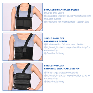 <span class=keywords><strong>Ceinture</strong></span> de soutien des côtes réglable avec bretelles, enveloppe de compression <span class=keywords><strong>thoracique</strong></span> respirante pour côtes cassées, récupération post-opératoire, noir - Product Image 4