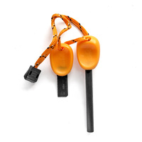 Camping Survival Ferro Rod Bushcraft Magnésium Allume-feu avec Striker Compass Sifflet pour Randonnée Escalade Chasse