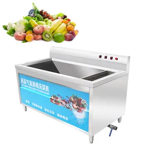 Paslanmaz çelik patates çamaşır makinesi sebze ve meyve hava kabarcığı ozon yıkama çamaşır makinesi