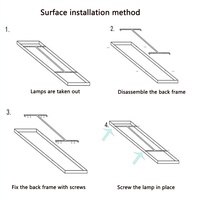 Plafonnier LED carré à encastrer, CCT réglable, 24W/18W, avec boîtier de fixation en surface
