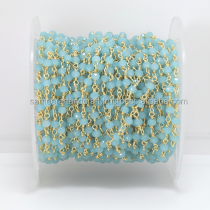 Pérou calcédoine plaqué or fil enroulé chapelet perlé collier femmes naturel Multi pierres précieuses bijoux chaîne - Product Image 1