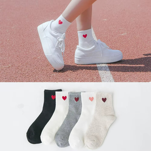 New Japanese Girl Love Heart Pattern Student Tube Socks Fashion <b>Combed</b> Cotton Ankle Socks Women - Product Image 6
