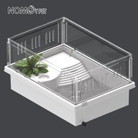 Rectangle détachable Blanc PP En Plastique De Bureau Aquarium Tortue Réservoir Habitat