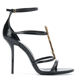 Sandales à talons hauts personnalisées pour femmes, style européen et américain, à bout ouvert, couleur unie, avec lettres, pour l'été - Product Image 3