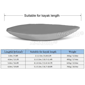 Funda Universal para Kayak de 2.5m-5.5m, Impermeable, Resistente a los Rayos UV y al Polvo, Funda de Almacenamiento para Canoa, Funda Protectora para Kayak - Product Image 6