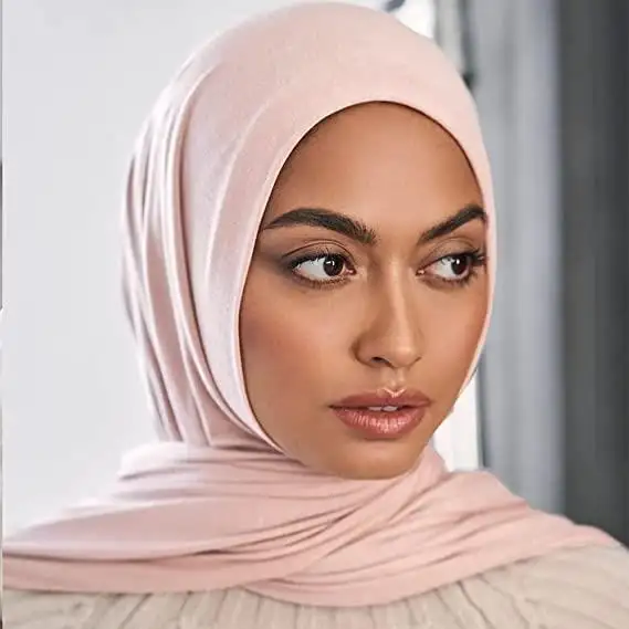 100% Zijden Hijab Geribbelde Premium Hoge Kwaliteit Sjaal Pakistan Moslim Groothandel Jersey Stof Strass Instant Katoen Hijab