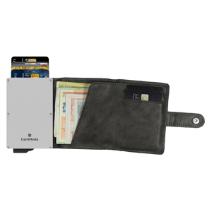 CardHoda Aluminum <b>Wallet</b> With <b>RFID</b> <b>Blocking</b> Card Holder Genuine Leather Interior Unisex Minimalist Design Fold Closure Long - Product Image 1