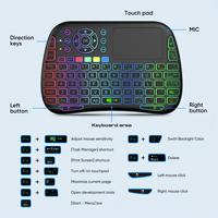 Mini Teclado Inalámbrico M9, Modo Dual BT 2.4G, Retroiluminado, Control Remoto por Voz, Panel Táctil, para Android TV Box, PC
