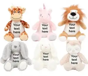 Personalized Teddy Soft Plush Toy Stuffed Animal Gift Children Boy Girl Baby Newborn Rabbit Lion Giraffe Unicorn Owl Birthday