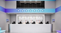 Comptoir de service pour magasin de téléphonie mobile, en acier inoxydable de qualité supérieure, avec présentoir mural de luxe en marbre pour téléphones