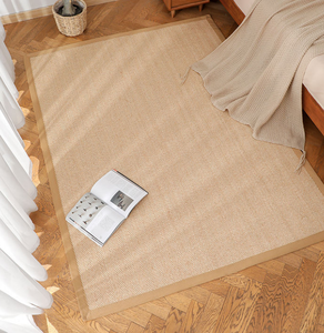 Huangma Wool Seagrass Blend Sisal Fireproof Washable Anti-Static Eco-Friendly Reversible Thick <b>Machine</b> Made Natural Color Carpet - Product Image 5