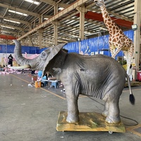 Éléphant animatronique grandeur nature imperméable pour activités de parc à sculptures animales, à vendre