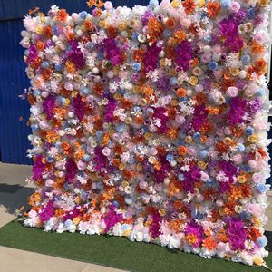 Mur de <span class=keywords><strong>fleurs</strong></span> artificielles en soie fabriqué en usine, toile de fond personnalisable, décoration carrée pour mariage et centre commercial, idéal pour les <span class=keywords><strong>photos</strong></span> - Product Image 3