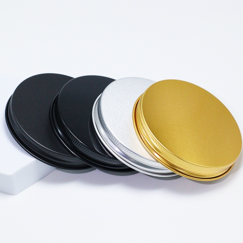 Pot ambré avec couvercle en aluminium noir brillant