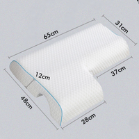 Oreillers de lit de couple à mémoire de forme pour dormir, accoudoir respirant, coussin en mousse à mémoire de forme avec trou pour les bras