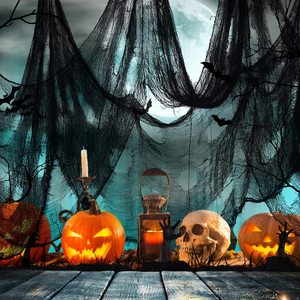 2022 Halloween décorations de fête intérieures et extérieures tapisserie de gaze de soie géante de haute qualité conception effrayante et effrayante - Product Image 6