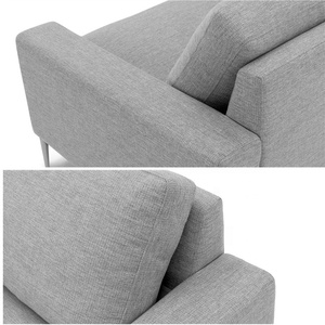 Moderna Singolo Lounge Chair Grigio Poltrona Divano In <span class=keywords><strong>Tessuto</strong></span> Sedia con gambe In Metallo - Product Image 5