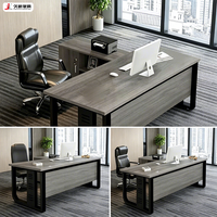 JIUSHUN Muebles de Oficina Ejecutivos de Lujo Modernos de Alta Gama, Escritorio en Forma de L para Jefe/CEO, Personalizado