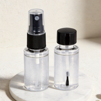 Flacons de vernis à ongles en plastique de 15 ml (0,5 oz) et 25 ml, flacon applicateur d'huile pour cuticules en PET avec bouchon à brosse pour la beauté des ongles