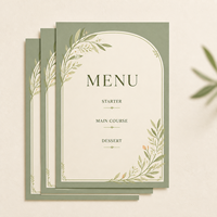 Cartes de menu de mariage personnalisées en vert sauge, menus de table de réception de jardin personnalisés