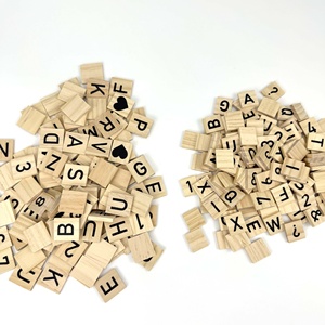 Targa fai da te materiale di pino e lettera quadrata in legno per la prima educazione dei bambini decorazione della casa - Product Image 1