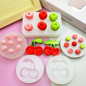 MUYULINS Molde de silicona 3D con forma de frutas: fresa, arándano, cereza, frambuesa, arándano-frambuesa - Product Image 1