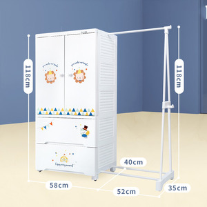 Armoire à double porte pour bébé, casier simple épaissi en plastique ménager, armoire de rangement à collectionner - Product Image 6