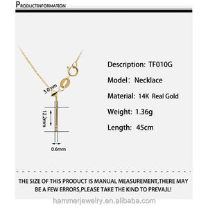 זהב אמיתי 14 קראט חצי גמר שרשרת מתכווננת זהב אמיתי שרשרת זהב אמיתי עם אבזם קפיץ תיבה דקה מתכווננת שרשרת <span class=keywords><strong>18</strong></span> אינץ' - Product Image 6