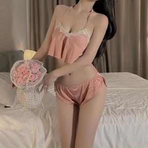 Completo Intimo Sexy Ispirato al Cheongsam con <span class=keywords><strong>Top</strong></span> Corto, Scollatura a V Profonda, Camicia da Notte Seducente, Abbigliamento Intimo con Controllo Leggero - Product Image 2