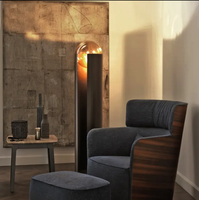 Lampe de sol moderne en métal noir MengBo avec abat-jour en métal, éclairage LED 3000K à intensité variable, 110V-240V, certifiée VDE, garantie de 2 ans