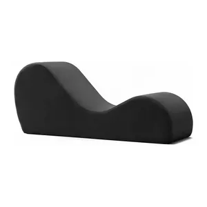 Atacado de Alta Densidade Espuma Yoga Chaise Lounge Chair Modern Velvet Curvo 100% Poliéster Massagem Cadeira Cadeiras Do Quarto Um Assento