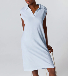 Abito Midi Estivo da <span class=keywords><strong>Donna</strong></span> Personalizzato Senza Maniche con Spalle Scoperte, Elegante e Casual in Cotone, Stile Vintage Tinta Unita - Product Image 4