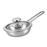 Nouvelle Poêle à Frire Moderne Antiadhésive en Acier Inoxydable 304SS YEGUO 18cm avec Couvercle en Verre - Compatible Gaz et Induction - Vente Directe Usine 2026