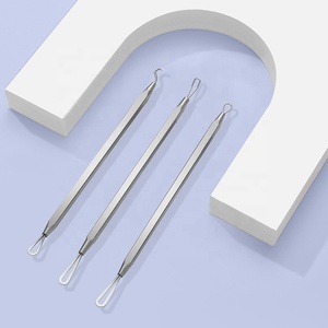 Acier inoxydable Double tête points noirs bouton comédon <span class=keywords><strong>extraction</strong></span> dissolvant acné aiguille outils de beauté pour le visage et le nez - Product Image 6