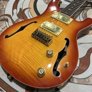 Guitare électrique haut de gamme en bois massif de couleur F-hole, professionnelle pour les performances avec un look haut de gamme et élégant - Product Image 1