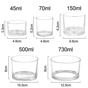 Commercio all'ingrosso della fabbrica <span class=keywords><strong>tazza</strong></span> di <span class=keywords><strong>vetro</strong></span> 100ml/150ml/220ml/320ml/430ml trasparente <span class=keywords><strong>barattolo</strong></span> di candela e coperchio di bambù per fare candele profumate - Product Image 3