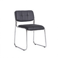 Chaise de bureau moderne à dossier moyen, chaise de visiteur exécutive, siège de réunion sans accoudoirs avec structure en fer pour immeuble de bureaux