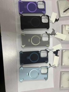 Pour iPhone Housse 16 Pro 16 Pro Max 16 Plus Vente en gros Métal Mobile Cas Aimant Mobile Couvre Avec Feuille De Cuir Véritable - Product Image 4